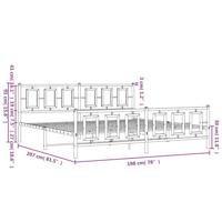 Bedframe met hoofd- en voeteneinde metaal wit 193x203 cm - thumbnail