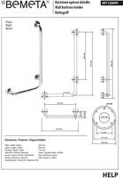 Handgreep Wand Sapho Handicap Rechts 81x55 cm Roestvrij Staal - thumbnail