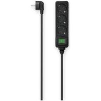 Hama Stekkerdoos, 3-voudig, schakelaar, 3 m Kabel Zwart - thumbnail