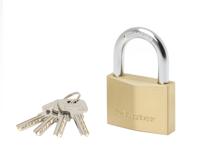 Masterlock 60mm thick solid brass body - 36mm hardened steel shackle, 9mm diam. - - 2960EURD - thumbnail