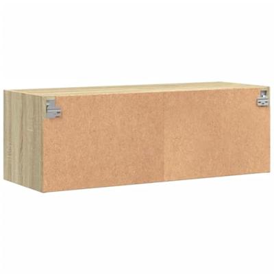 Wandkast met glazen deuren 102x37x35 cm sonoma eikenkleurig