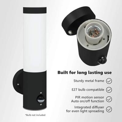 VidaXL Buiten wandlamp 2 pcs zwart 12 x 8,5 x 29 cm