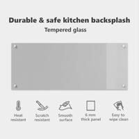 VidaXL Keuken spatscherm lichtgrijs 100 x 40 cm gehard glas - thumbnail