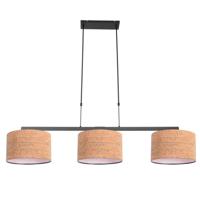 Steinhauer 3-lichts hanglampStang met kurk kappen - 4363ZW - thumbnail