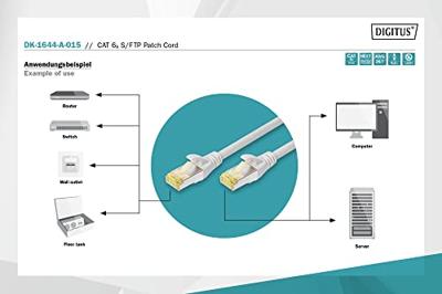 Digitus DK-1644-A-015 RJ45 Netwerkkabel, patchkabel CAT 6A S/FTP 1.50 m Grijs 1 stuk(s) Digitus DK-1644-A-015 RJ45 Netwerkkabel, patchkabel CAT 6A S/FTP 1.50 m Grijs 1 stuk(s)
