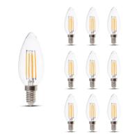 10x E14 LED Filament Lamp - 4 Watt 400 Lumen - 3000K Warm wit - Vervangt 35 Watt - E14 fitting - Kaarslamp - Kleine fitting - thumbnail