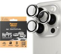 PanzerGlass™ Hoops camera lensbeschermer voor Apple iPhone 15 Pro | Pro Max - bescherming met stijl, schokbestendig glas, wit - thumbnail