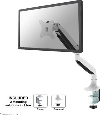 Neomounts nm-d750white tv/ monitor full motion desk gas-spring mount, 10-32", 9 kg, heigh