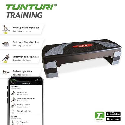 Tunturi Aerobic compact step l 3 hoogtes l zwart / grijs - thumbnail