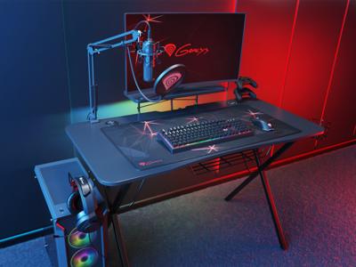 Bureau Gaming Genesis Holm 300 RGB Zwart