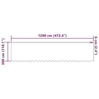 VidaXL Kantgordijn met gordijnen bloemen wit 300 x 1200 cm polyester - thumbnail