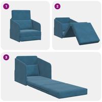 Slaapbank Blauw 65 x 80 x 83 cm Fluweel - thumbnail