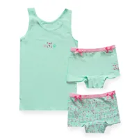 Funderwear meisjes setje Tiger - Onderbroek & Hemdje - Boxershorts - Roze - Groen - Paars - 98 - Onderbroek - Ondergoed - Top - Singlet - 98 - - 98 - thumbnail