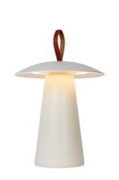 Lucide LA DONNA - Oplaadbare Tafellamp Binnen/Buiten - Accu/Batterij - Ø 19,7 cm - LED 3 StepDim - 1x2W 2700K - IP54 - Wit - thumbnail