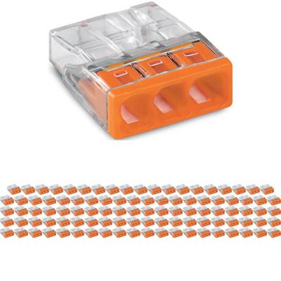 WAGO 3-Pins Lasklem Oranje 0.5-2.5mm² - 100 stuks