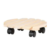 Esschert Design plantentrolley rond hout 28,4 cm naturel - thumbnail