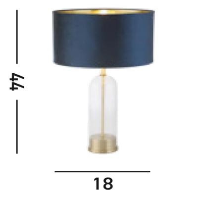 Searchlight TafellampOxford met donkerblauwe kap - EU81712AZ