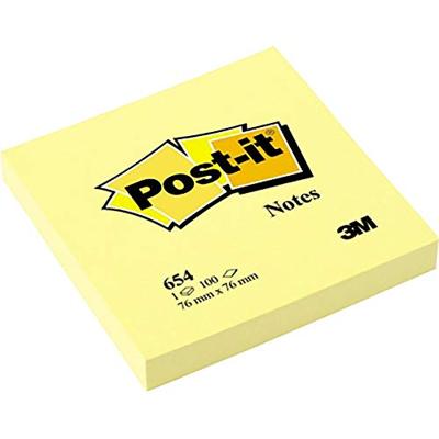Post-it Notes, 100 vel, ft 76 x 76 mm, kanariegeel (canary yellow)