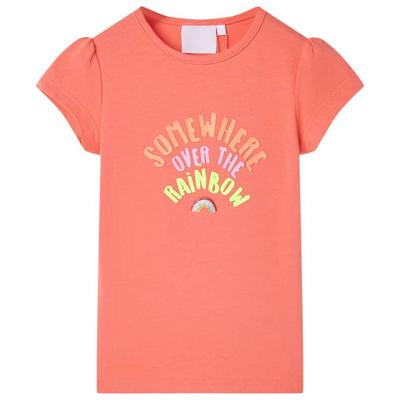 Kindershirt 116 koraalkleurig Kindershirt 116 koraalkleurig