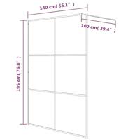 Inloopdouchewand 140x195 cm transparant ESG-glas wit - thumbnail