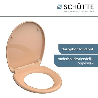 Toiletzitting Schutte Beige Duroplast Met Soft Close En Quick Release Gelakt Beige Schütte - thumbnail