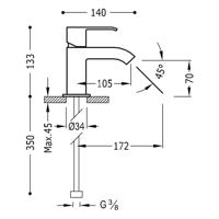 Wastafelkraan Cuadro-Tres 106103 Chroom - thumbnail
