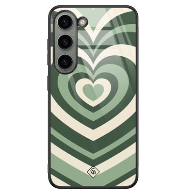 Samsung Galaxy S23 glazen hardcase - Hart swirl groen