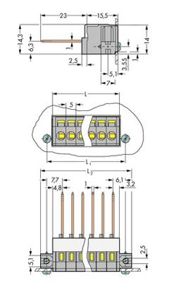 WAGO 731-141/048-000 Veerkrachtklemblok 2.50 mm² Aantal polen 11 Grijs 10 stuk(s)