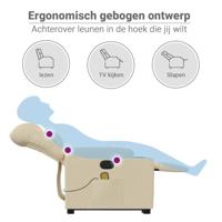 Sta-op-massagestoel verstelbaar stof crèmekleurig - thumbnail