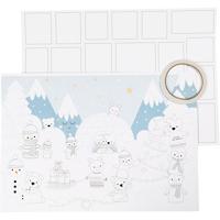 Creativ Company Kerst kalender, afm 30x42 cm, wit, 3 stuk/ 1 doos - thumbnail