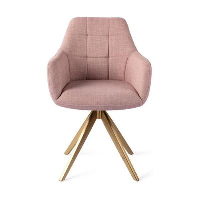 Jesper Home Draaibare Eetkamerstoel 'Noto' Turn Gold, kleur Vintage Rose
