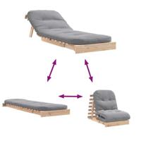 Futon slaapbank met matras 70x206x11 cm massief grenenhout - thumbnail