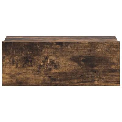 Nachtkastje zwevend 40x30x15 cm bewerkt hout gerookt eikenkleur