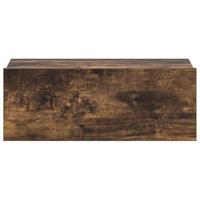 Nachtkastje zwevend 40x30x15 cm bewerkt hout gerookt eikenkleur - thumbnail