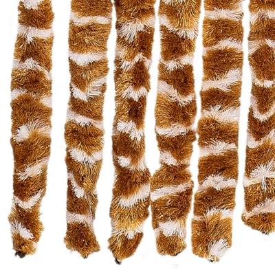 VidaXL Vliegengordijn 56x185 cm chenille oker en wit