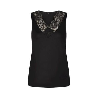 Tramontana Pippa Nos Basic Top V-neck Lace Tops En Singlets 009000-black