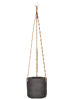 Rough Eco-line hangende bloempot M 18x18 cm Charlie zwart - thumbnail