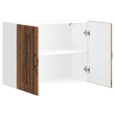 Keukenwandkast Lucca bewerkt hout oud houtkleurig