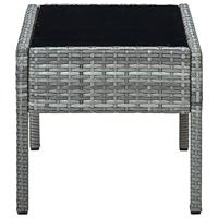 Tuintafel 75x40x37 cm poly rattan grijs - thumbnail
