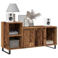 Tv-meubel 100x35x55 cm bewerkt hout oud houtkleurig - thumbnail