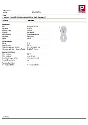 Paulmann 70251 Verbindingskabel (l x b) 5 m x 13 m 1 stuk(s)