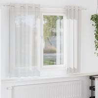 Gordijnen voile met doorvoertules 2 st wit - thumbnail