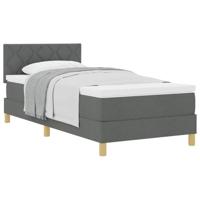 Boxspringbed met matras Donkergrijs 100 x 200 cm Stof - thumbnail