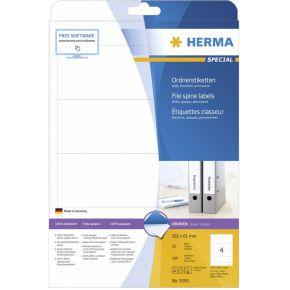 Herma Ordneretiketten 5095 61 x 192 mm Papier Wit Permanent hechtend 100 stuk(s) Herma Ordneretiketten 5095 61 x 192 mm Papier Wit Permanent hechtend 100 stuk(s)