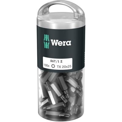 Wera 867/1 Z TORX® DIY 100 SiS 867/1 Z (100xTX10/25) DIY Box TORX-Bits Torx-bit T 10 Gereedschapsstaal Gelegeerd, Taai D 6.3 100 stuk(s)