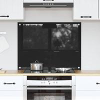 VidaXL Keuken achterwand zwart 80 x 60 cm gehard glas - thumbnail