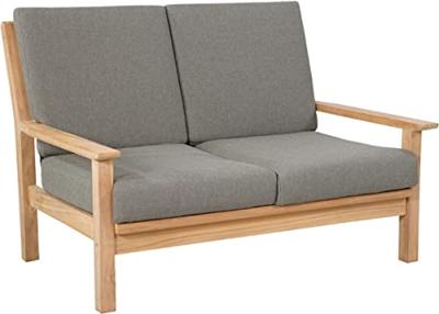 Loungebank teak incl. kussens 124cm