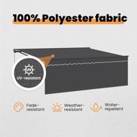 VidaXL Inklapbaar zonnescherm geel en wit 350 x 250 cm - thumbnail