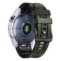 By Qubix - leer + siliconen bandje - Groen - Compatible met Garmin Fenix 8-51mm - Compatible Garmin bandje - thumbnail