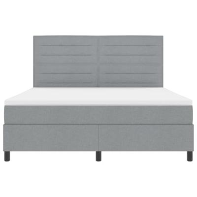 Boxspringbed met matras Lichtgrijs 180 x 200 cm Stof